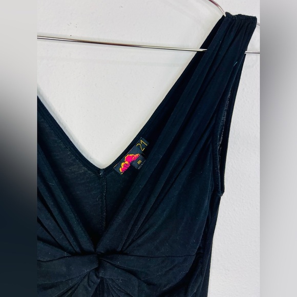 Forever 21 Black Sleeveless Empire Waist Dress Size Medium Flattering Fit - Picture 5 of 9